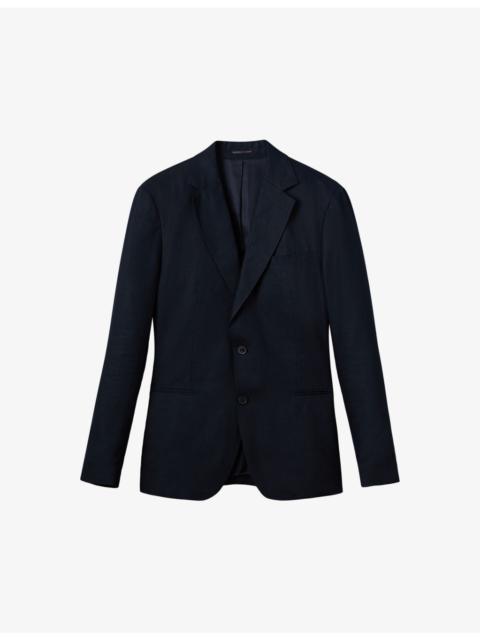 REISS Kin slim-fit single-breasted linen blazer
