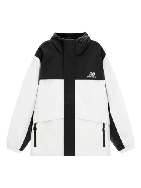 New Balance Logo Urban Remix Woven Jacket 'White Black' AMJ33359-CIC