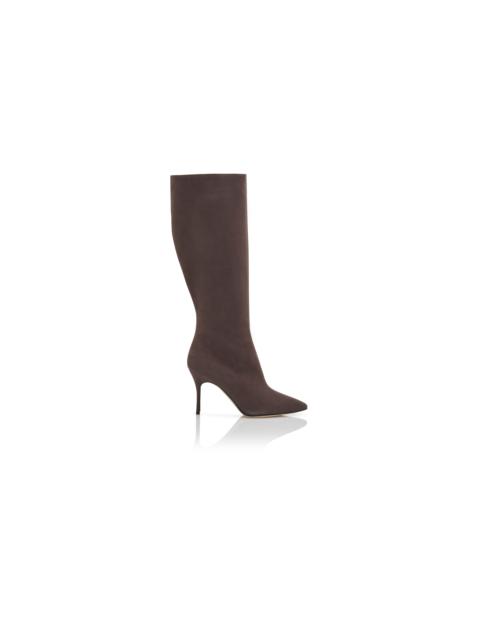 Manolo Blahnik Brown Suede Knee High Boots