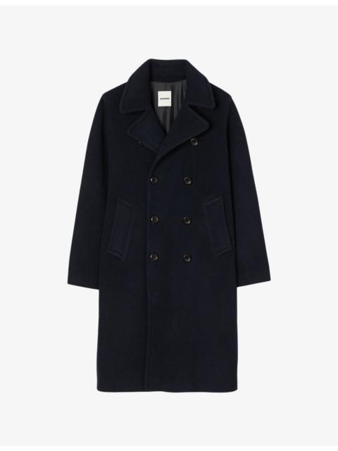 Sandro Lapel-Collar Double-Breasted Wool Coat