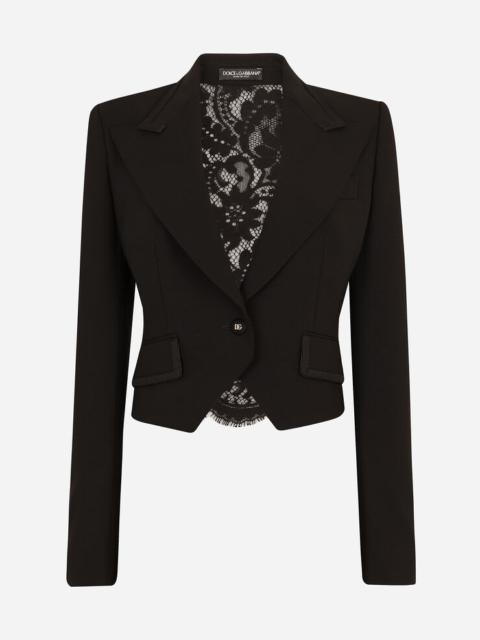 Dolce & Gabbana Short wool and cordonetto lace jacket