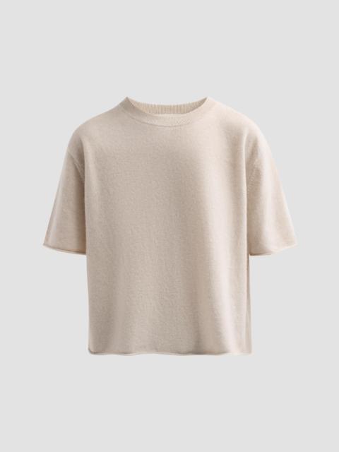 LISA YANG Women's Cila Cashmere Crewneck T-Shirt - Oyster