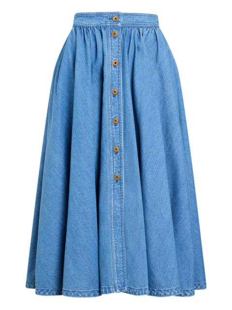 PATOU buttoned maxi A-line skirt