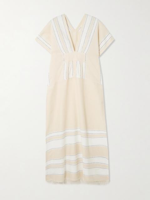 lemlem Gasira Striped Cotton-blend Maxi Dress