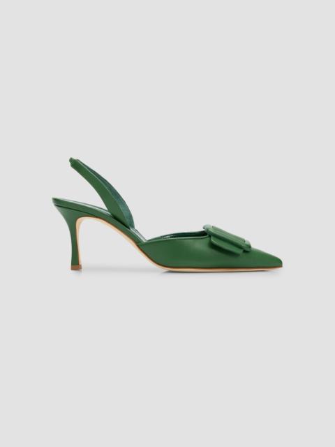 Manolo Blahnik Women's Maysli 70MM Slingback Pumps - Dark Green