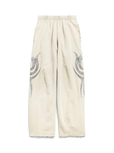 BALENCIAGA Men's Y2k Baggy Sweatpants in Light Beige