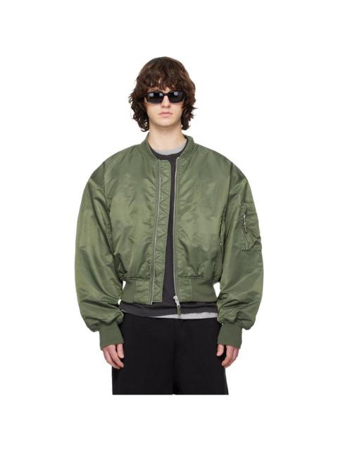 entire studios Khaki Cropped Broad Bomber Jacket