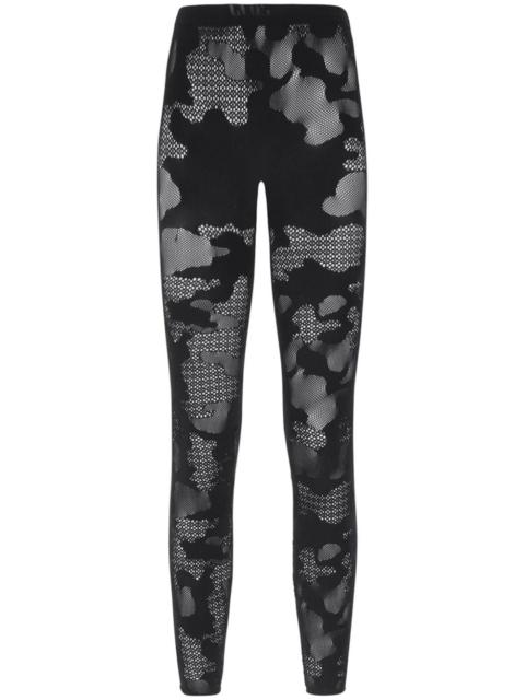 GCDS camouflage-pattern mesh leggings