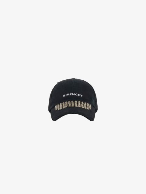 GIVENCHY CAP IN RIPPED & REPAIRED COTTON WITH STUDS