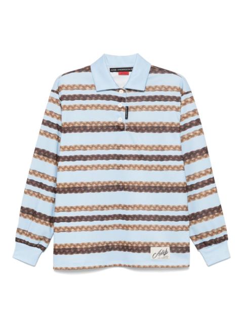 Andersson Bell hair braid-stripe polo top