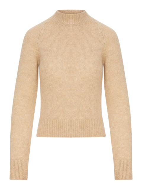 Dries Van Noten CROPPED MOHAIR SWEATER WITH HIGH NECK