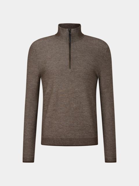 BOGNER Lias half-zippered sweater in Brown