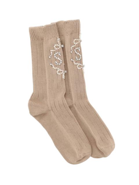 SR SOCKS WITH PEARLS AND CRYSTALS