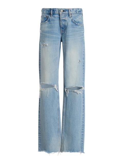 MOUSSY VINTAGE Odessa Rigid Low-Rise Straight-Leg Jeans light wash