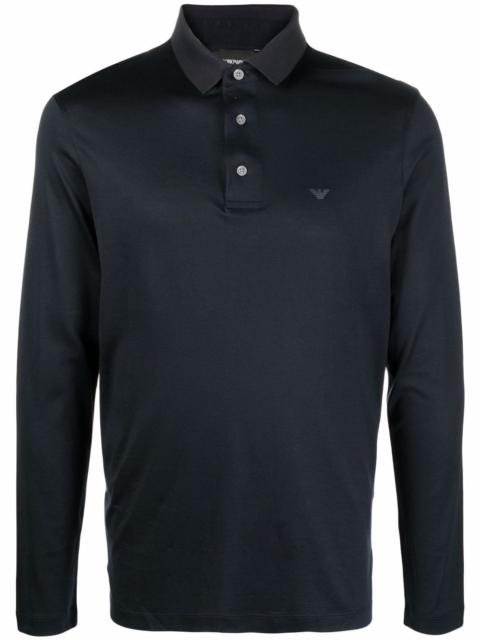 logo-print long-sleeve polo shirt