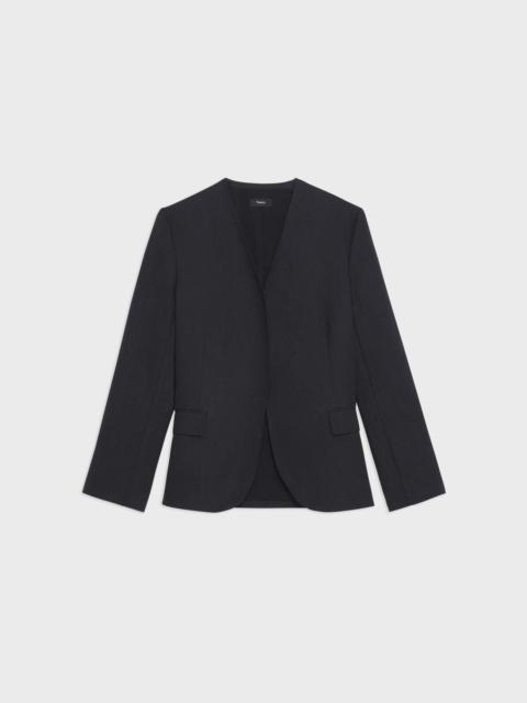 Theory Collarless Blazer in Linen