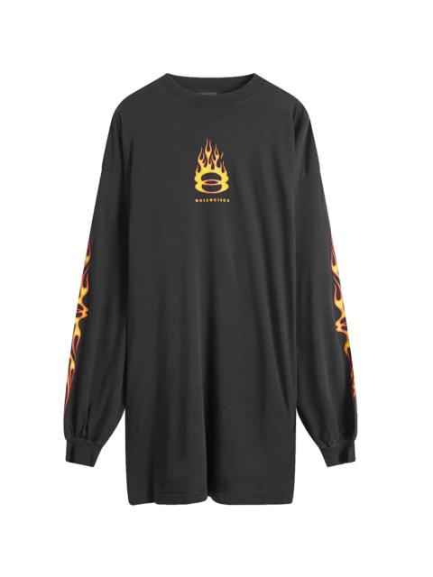 BALENCIAGA Burning Unity Long Sleeve T-Shirt "Black" 796917 TQVW6 1134