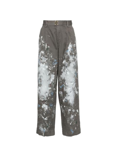 Kolor paint-splattered straight-leg trousers