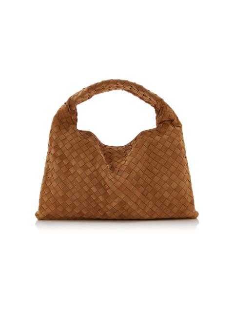 Bottega Veneta Small Hop Intrecciato Suede Bag brown