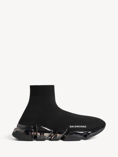 BALENCIAGA Men's Speed 2.0 Full Clear Sole Recycled Knit Sneaker in Black