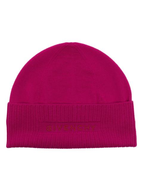 Givenchy Pink 4G-Embroidered Beanie Hat