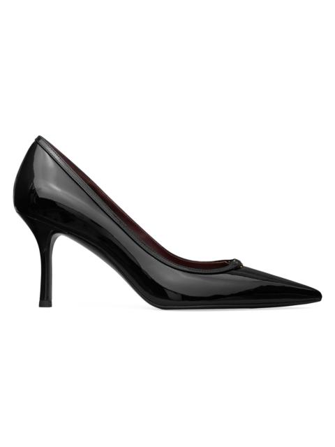 TORY BURCH Women's Double T Buckle 80MM Leather Pumps - Perfect Black