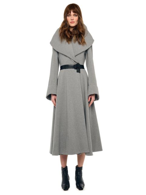 NORMA KAMALI SHAWL COLLAR PEPLUM COAT