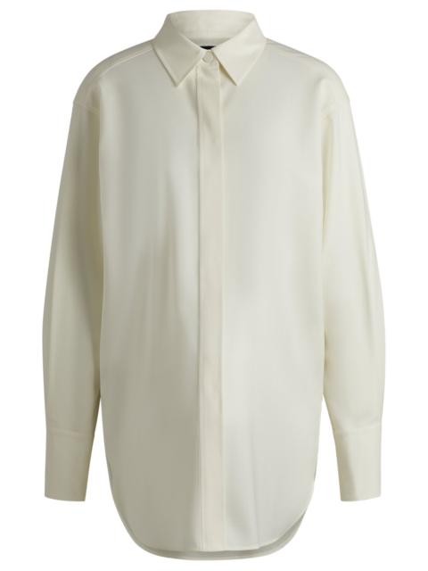 BOSS TRAVEL-FRIENDLY BLOUSE IN WRINKLE-RESISTANT WOOL