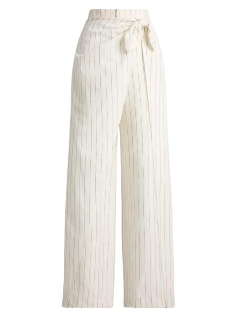 Ralph Lauren Women's Rennie Striped Washed Pants - Lux Cream Black
