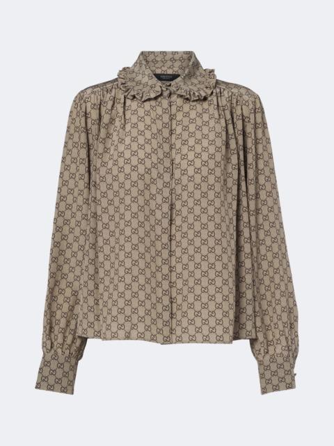GUCCI GG silk crêpe de chine blouse