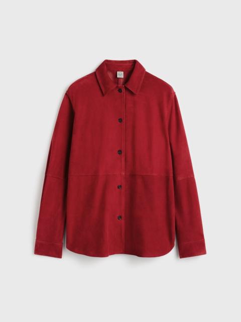 TOTEME Soft suede overshirt poppy