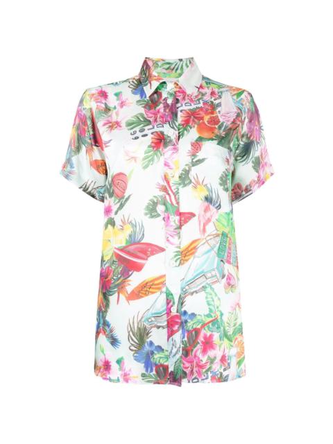 floral-print short-sleeve shirt