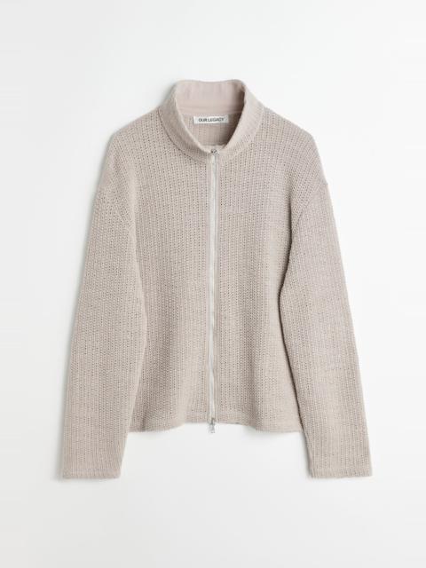 Our Legacy Shrunken Full Zip Polo Musk Dusk Rope Weave