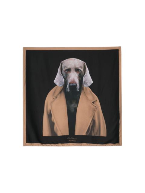 Max Mara dog-print silk scarf
