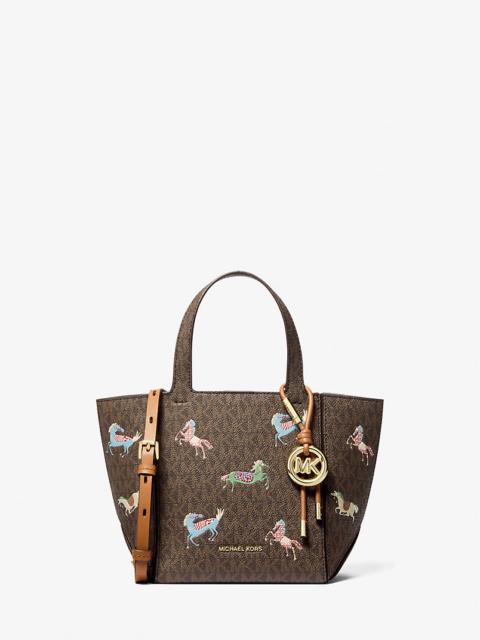 MICHAEL KORS Jordi Small Signature Logo Convertible Tote Bag