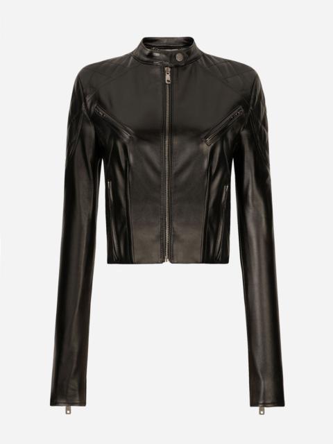 Dolce & Gabbana Short leather biker jacket