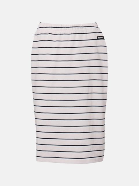 ROTATE Sasseline striped cotton jersey pencil skirt
