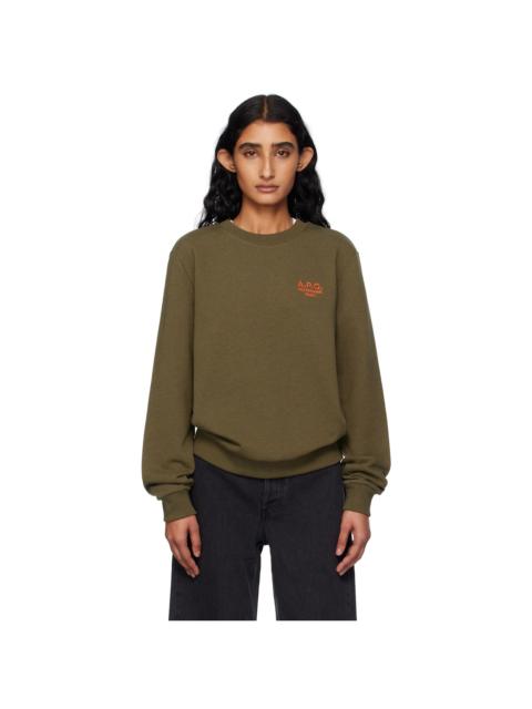 A.P.C. Khaki Standard 'Rue Madame' Sweatshirt