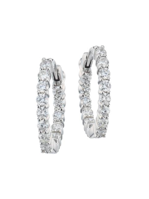 ROBERTO COIN Women's 0.76 TCW Diamond & 18K White Gold Hoop Earrings/0.5" - White Gold