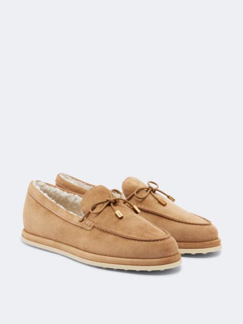 Tod's Gommino shearling-lined suede boat shoes