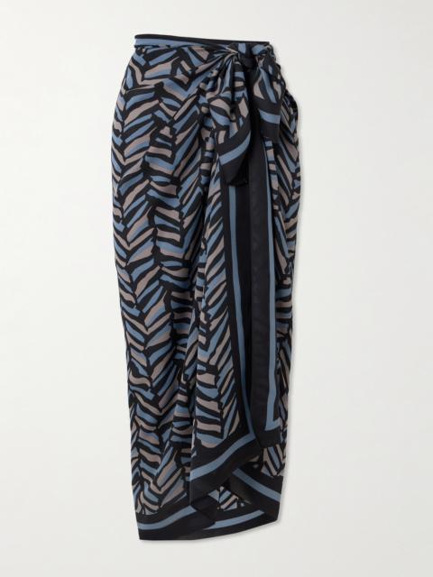 MATTEAU Printed Silk-georgette Pareo
