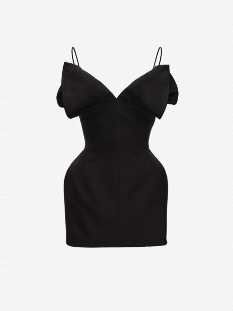 MAGDA BUTRYM V-neck corset mini dress in black