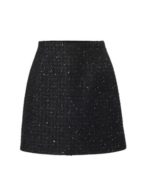 CAROLINA HERRERA Women's Sequined Tweed A-Line Miniskirt - Black