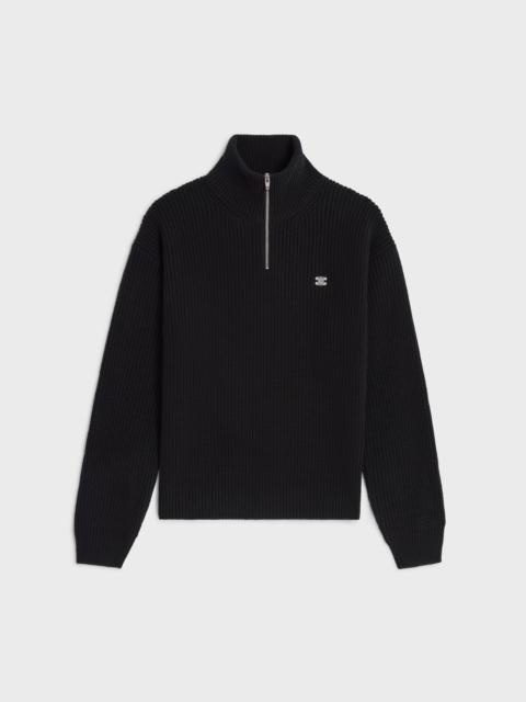 CELINE trucker sweater IN ribbed wool