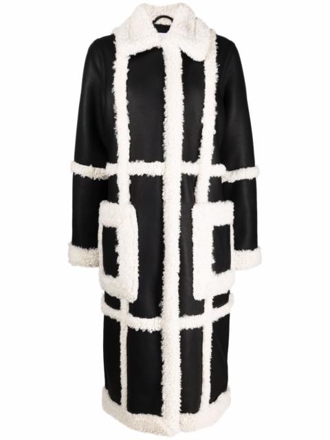 STAND STUDIO panelled faux shearling coat