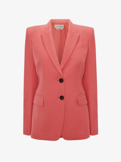 Alexander McQueen Two-button Wool Jacket in Coral