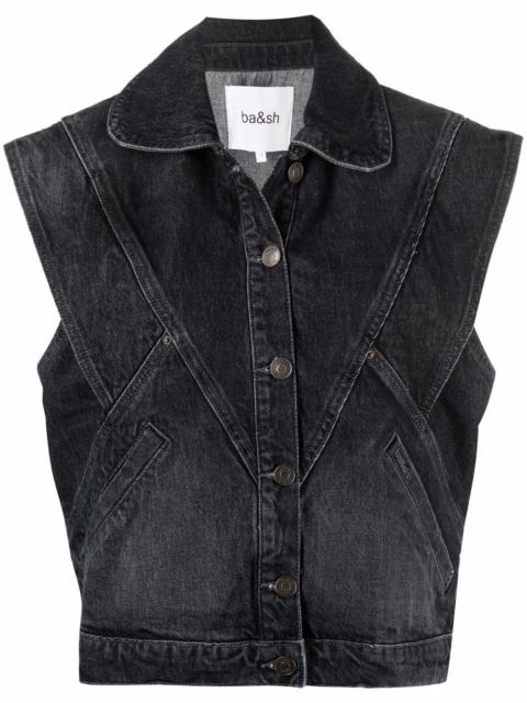 ba&sh panelled denim waistcoat