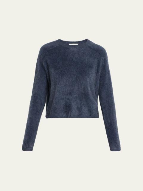 LISA YANG Lexia Mock-Neck Cashmere Short-Sleeve Sweater