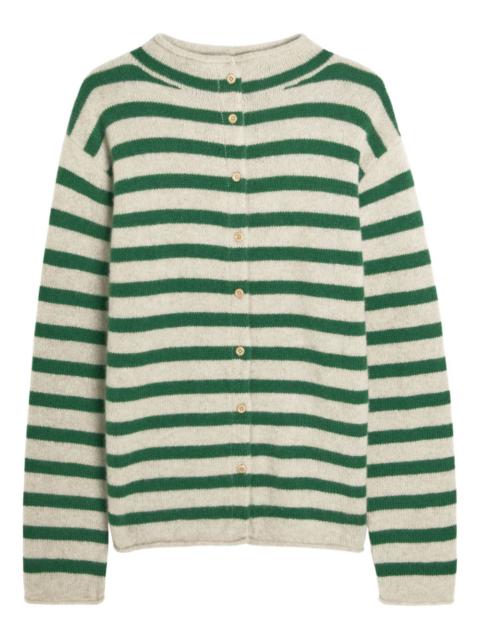 The Elder Statesman Cousteau striped button cardigan