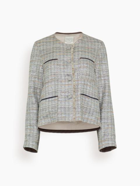 forte_forte Light Natte Lurex Deconstructed Jacket in Notte